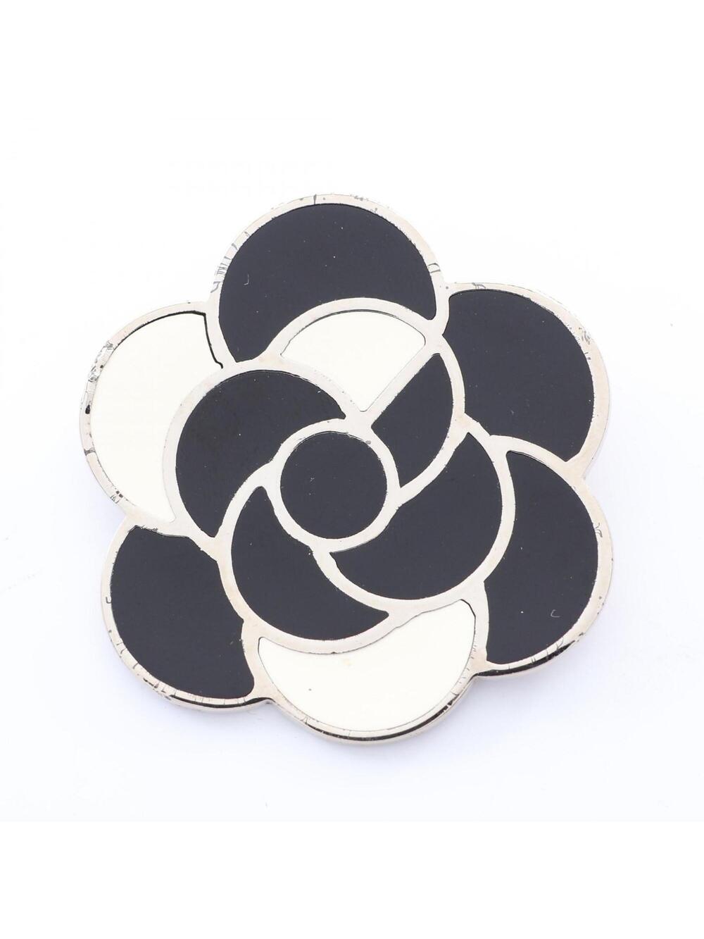 Chanel Camellia Brooch Metal Black And #371456C47B